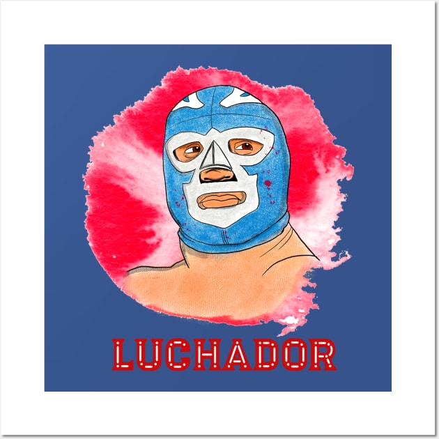 Luchador Cool Mexican Wrestling Design Wall Art by loumed